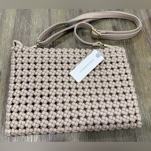 NWT Anthropologie The Kalani Woven Knot Clutch: Faux Leather Edition